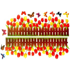 Slickblue Active Butterfly and Warmth of Tulips Wall Decals - Vinyl Stickers for Home Décor - 1 of 3