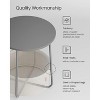 Simple Trending Small Bedside Table with Fabric Basket Cement Gray + Cream White - 2 of 4