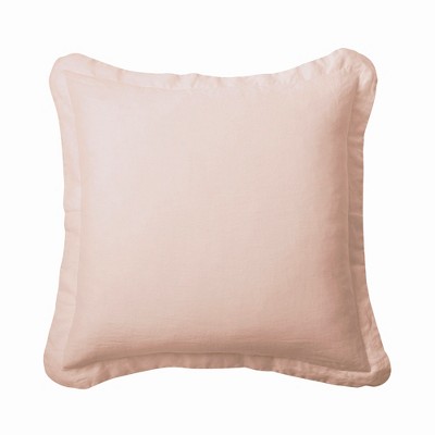 Blush Pink Linen Euro Sham Pillow Cover