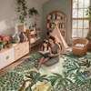 Washable Jungle Animal Print Living Room Rugs, Ultra Thin Soft Forest Bedroom Carpet, Botanical Print Dining Room Floor Cover - 3 of 4