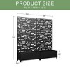 Wooakway Black Metal Planter Box with Trellis Raised Garden Bed with Arbor Privacy Screen with Wheels - 4 of 4