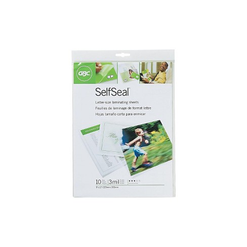 Gbc Selfseal Self-adhesive Sheets Letter 10/pack (3747308) 494771 : Target