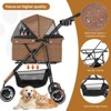 Itopfox Pet Stroller for Small Medium Dogs & Cats, 3-Wheel Foldable with Breathable Mesh Canopy, Cup Holders, Easy Assembly, Deep Brown - 3 of 4