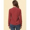 Allegra K Women's Bow Tie Neck Ruffled Collar Printed Long Sleeve Vintage Blouse - 4 of 4