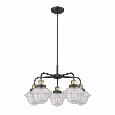 Oxford - 5 Light Stem Hung Chandelier In Art Deco Style-13.5 Inches Tall and 24.5 Inches Wide