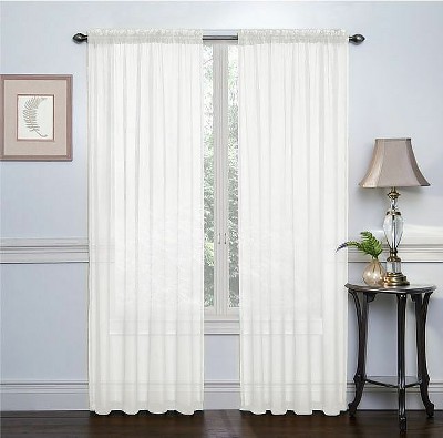 GoodGram 2 Pack Luxurious Voile Rod Pocket Sheer Window Curtain Panels