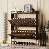 Chic Crate-2-Drawer Flip-Top Shoe Cabinet – Narrow | Entryway | Metal Legs | Rustic Brown | 31.5inx8.5inx39.5in - 4 of 4