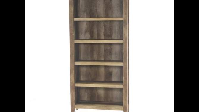71&#34; Dakota Pass 5 Shelf Bookcase Craftsman Oak - Sauder: Rustic Country Style, MDF, Laminate Finish, Adjustable Shelves, 2 of 6, play video