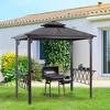 Outsunny 9' x 5' Grill Gazebo Hardtop BBQ Canopy with 2-Tier, Shelves Serving Tables for Backyard Patio Lawn - 3 of 4