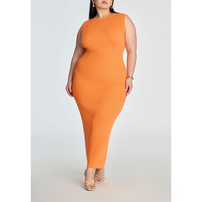 ELOQUII Women's Plus Size Stitch Detail Sweater Dress