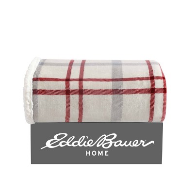 50"x60" Plaid Reversible Sherpa Fleece Throw Blanket