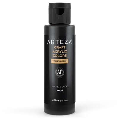 Arteza Craft Acrylic Paint (A003 Mars Black) 4fl oz/118ml - Single Color (ARTZ-3685)