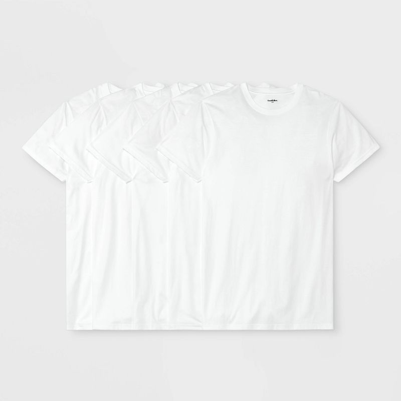 Men's 4+1 Bonus Pack Short Sleeve Crewneck Undershirt - Goodfellow & Co™ White, 1 of 4