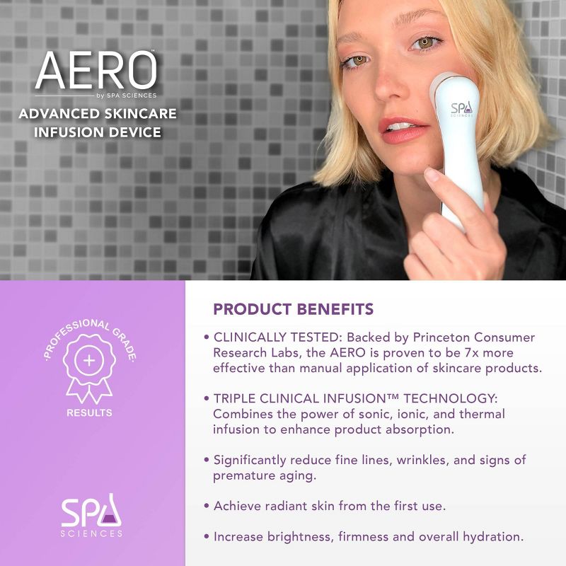 Spa Sciences AERO Sonic, Ionic &#38; Thermal Skincare Infusion Device for Anti-aging, 4 of 14