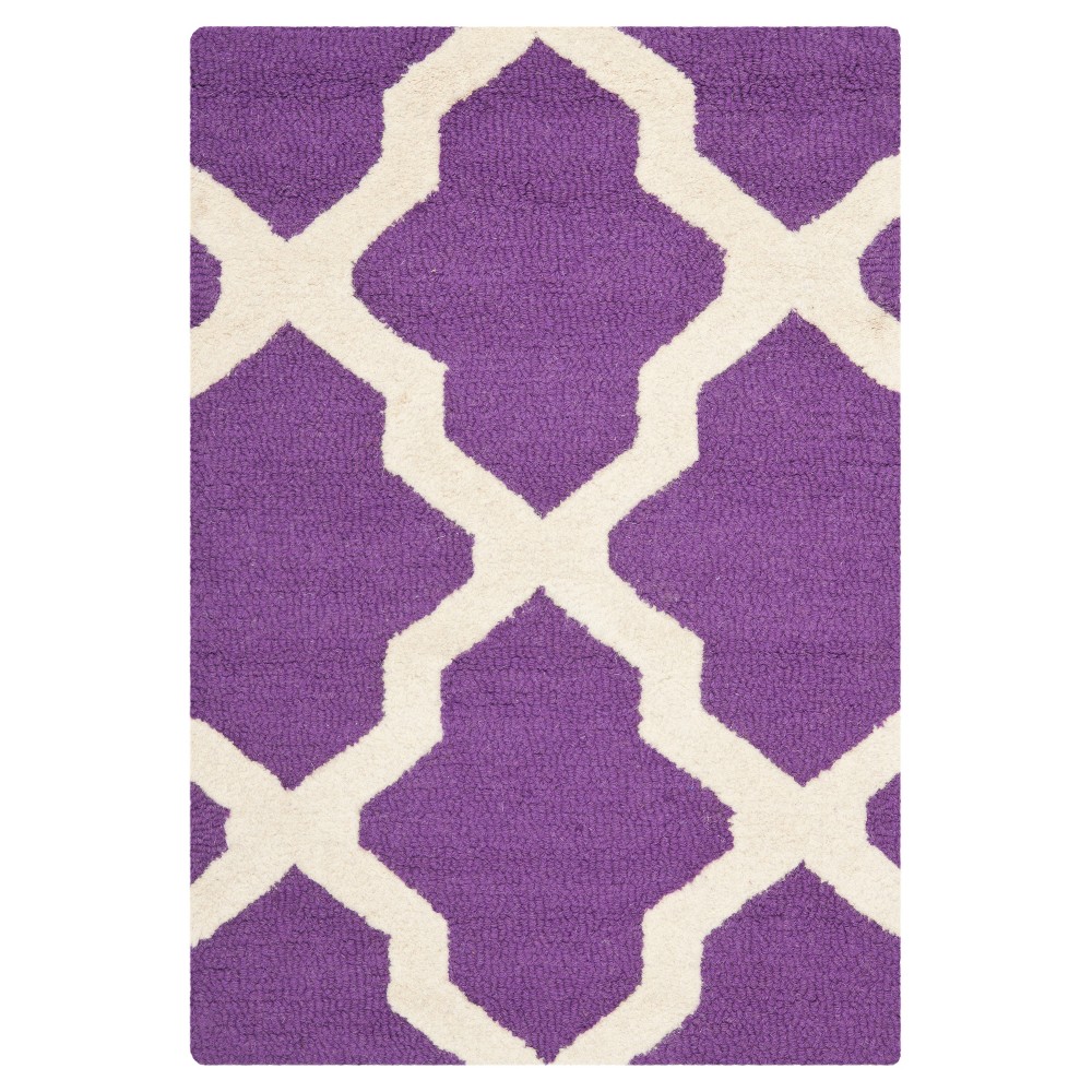 2'x3' Quatrefoil Design Accent Rug Purple/Ivory - Safavieh