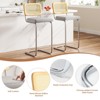 Bencmate Dining Chairs, Counter Height Bar Stools Set of 2, Upholstered Velvet Barstools, 30 inch, Gray, 17.7"*18.9"*42.5" - 4 of 4