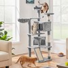 Yaheetech 57"H Plush Cat Tree Condo for Kittens/Small Cats - 2 of 4