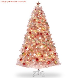 Halloween 6 ft/7.5 ft Christmas Tree, Artificial Pencil Christmas Tree with Sturdy Metal Stand & Realistic Branch Tips - 1 of 4