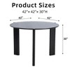 Wooakway 30"H Modern Wood Dining Table Conference Table Kitchen Table Gaming Table with Double Pedestal Black/Walnut/Natural Wood - 4 of 4