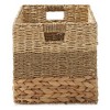 Casafield Mixed Weave Storage Baskets, Natural - Set of 2 Collapsible Cubes, Woven Bin Organizers for Bathroom, Bedroom, Laundry - 4 of 4