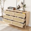 APRILSOUL Modern 6 Drawers Dresser with wood Handles, Rattan Dresser Storage Cabinet for Living Room, Bedroom, Hallway - 4 of 4