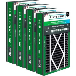 Filterbuy 16x25x5 Air Filter (4-Pack), Pleated MERV 8 Odor Eliminator HVAC AC Furnace Air Filters Replacement for Trion Air Bear 255649-105 & More - 1 of 4