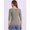 INSPIRE CHIC Women's Classic Solid Elbow Sleeves Round Neck Slim Fit T-Shirts - 4 of 4