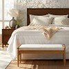 Upholstered Natural Wood Accent Bench Oatmeal - Hearth & Hand™ with Magnolia - 2 of 4