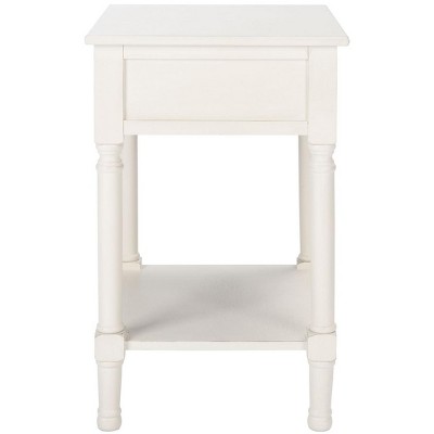 Allura Distressed White Wood 1-Drawer Accent Table
