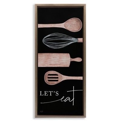 Stupell Industries Let's Eat with Kitchen Utensils, 15" x 31"
