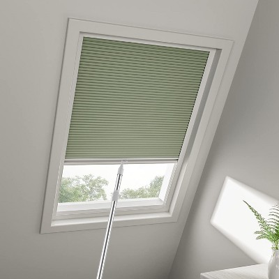 Cordless Skylight Shades 100% Blackout (Tea Green, 12-51 Wide and 12-74 High)