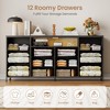 GustoWave 12-Drawer Fabric Dresser, Skinny Chest of Drawers with Charging Station, Led Lights & Metal Frame, Modern Cloth Storage Organizer - 3 of 4