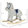 SEVOBAL Toy Vehicles Kids Plush Ride On Rocking Horse with Realistic Sounds Wooden Base for Toddlers - 4 of 4