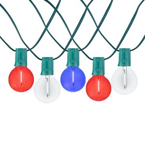 Novelty Lights 25 Feet G40 LED Patio String Light Set with 25 Bulbs, Weather Resistant Shatterproof Replaceable Globe Bulbs, Green Wire - 1 of 4