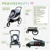 Petique Trailblazer Pet Jogger Stroller with Tire Pump up to 77LBS Space Gray - 3 of 4