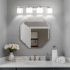 DORESshop 33.5 in. 4-Light Black &Silver  Modern Square Vanity Light for Bathroom, Bedroom with Curved Arms and Milk White Glass Shades - 4 of 4