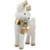Northlight Glittered Standing Deer with Jingle Bell Christmas Figure - 12.25" - White and Gold - 4 of 4