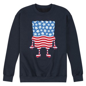 Men's - SpongeBob SquarePants - Patriotic Flag Silhouette Graphic Fleece Sweatshirt - 1 of 4
