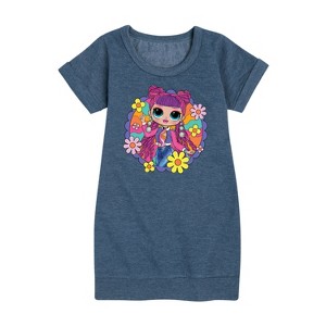 - LOL Surprise! - Skater Chick w/ Flowers Graphic Short Sleeve Fleece Dress - 1 of 4