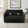 NicBex 55.5" Pull-Out Sofa Bed,Modern Comfy Velvet Loveseat Sofa with Adjustable Backrest & Lumbar Pillows,Small 2-Seater Couch for Living Room - 3 of 4