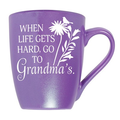 Elanze Designs When Life Gets Hard, Go To Grandma'S Passion Purple 10 ounce New Bone China Coffee Cup Mug