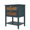 KTMBDW End table with 2 Drawers and Storage Shelf, Rattan Side table with Metal Handles, Nightstand for Bedroom, Hallway, Entryway, Closets - 4 of 4
