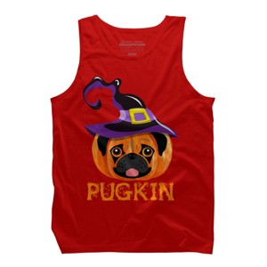 Men's Design By Humans Pugkin Pumpin Halloween By trantanphat95 Tank Top - 1 of 3