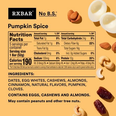 RXBAR Pumpkin Spice Protein Bars - 12g Protein - 9.15oz/5ct