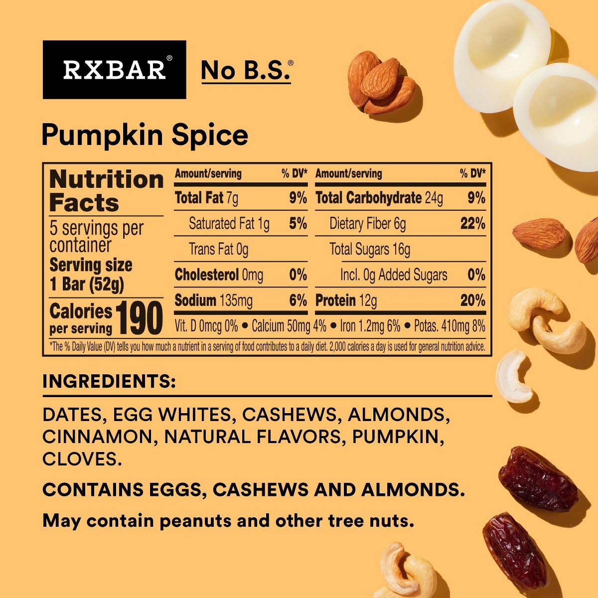 RXBAR Pumpkin Spice Protein Bars - 12g Protein - 9.15oz/5ct - thumbnail 8