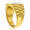 Metallo Stainless Steel, Square Textured, Eagle Design Ring  - Available Sizes:  9 ,  13 ,  12 ,  11 ,  10 - 2 of 3