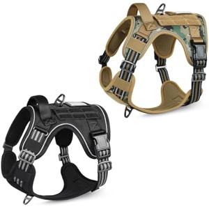 rabbitgoo Tactical Dog Harness for Large Dogs, Molle, Easy Control Service Dog Vest Training Walking, Adjustable Reflective Tactical Pet Harness - 1 of 1