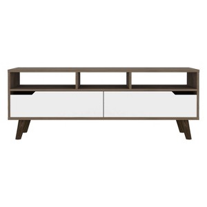 Tacoma TV Stand for TVs up to 55" Dark Walnut/White - Boahaus - 1 of 4