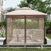 Costway 10 X 10/12 FT Patio Gazebo with Netting Walls 4 Sandbags Zippered Doors Outdoor Gray/Beige - 4 of 4