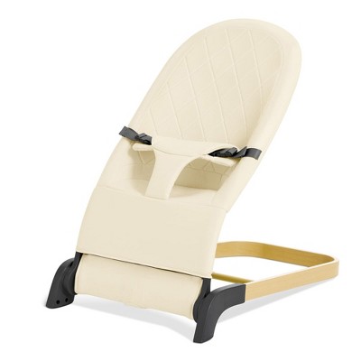 Grungis Ergonomic Baby Bouncer,Foldable Baby Bouncer Seat with 3 Height Adjustments,Portable Newborn Rocker for Babies 0-6 Months